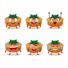 Cartoon character of pie christmas with smile expression