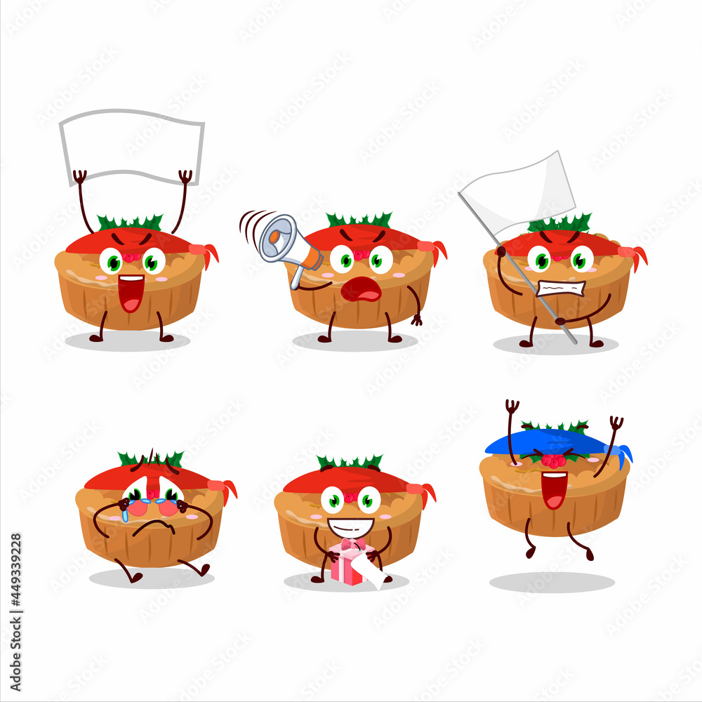 Sticker mascot design style of pie christmas character as an attractive supporter