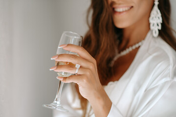 woman with glass of champagne