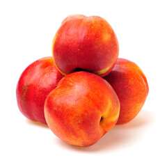 ripe peach on white background