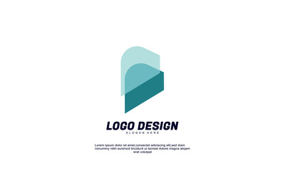 stock abstract creative idea logo for building or corporate transparent color design template