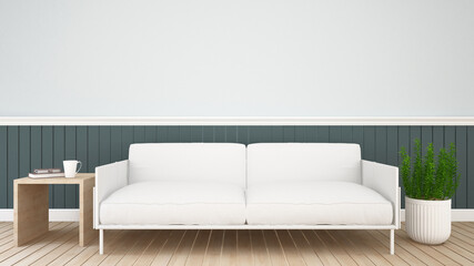 Living area for office design or coffee shop design. Waiting area design for spa bussiness or lobby hotel. 3D Illustration