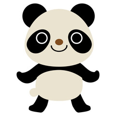 立ちポーズ 動物 イラスト パンダ01