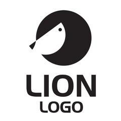 Lion logo. Stylized geometric image. Vector graphics
