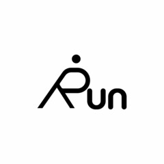 run lettering design logo vector