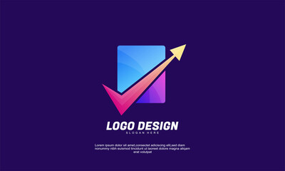 stock illustrator abstract creative idea recttangle check for company business corporate brand identity with gradient color design vector