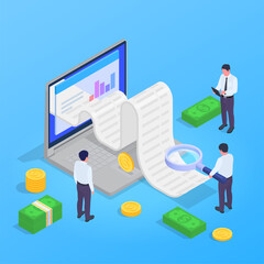 Accounting And Audit Isometric Concept