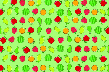 fruit pattern background. for wrapping paper, fabric and other designs