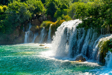 croatia-national-park-waterfalls-krka - obrazy, fototapety, plakaty