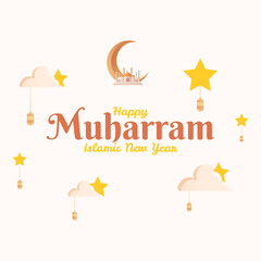 muslim festival and happy muharram islamic new year religious holiday