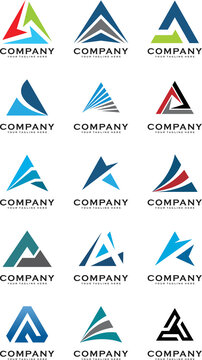 set of triangle logo vector abstract,A triangle logo abstract