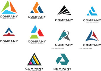 Set Of Triangle Logo Vector Abstract A Triangle Logo Abstract
