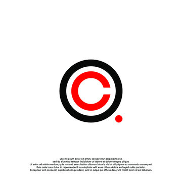 Initials Monogram Letter CQ QC Circular logo design 