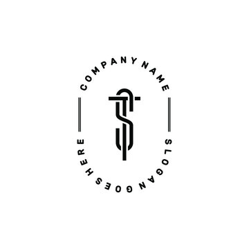Initial letter ST TS logo vector design template