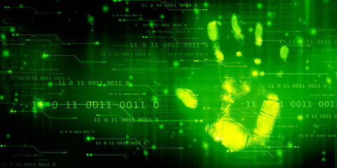 Fingerprint Scanning Technology Concept 2d Illustration