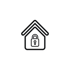 Icon vector graphic of home lock, save house
