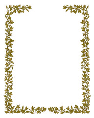 Laurel Frame in vintage style isolated on white background