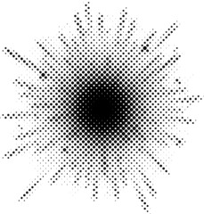Burst Halftone light effect. glowing light burst. abstract grunge halftone dots background.