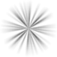 Burst Halftone light effect. glowing light burst. abstract grunge halftone dots background.