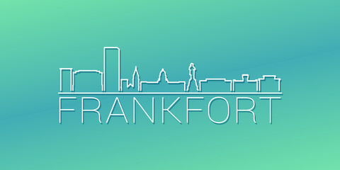 Frankfort, KY, USA Skyline Linear Design. Flat City Illustration Minimal Clip Art. Background Gradient Travel Vector Icon.
