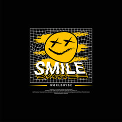 Smile writing design, suitable for screen printing t-shirts, clothes, jackets and others