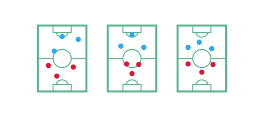 football field icon, football tactics, on a white background, vector illustration
