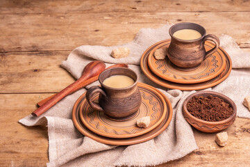 Aromatic coffee in a cozy home style