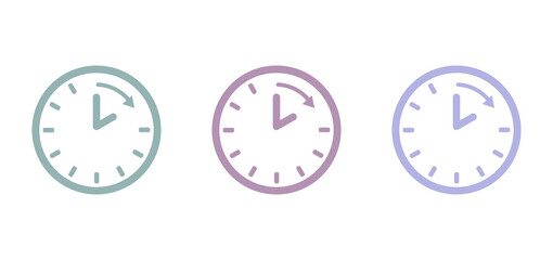 time icon on a white background, vector illustration