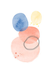 Minimalist watercolor mid century poster.