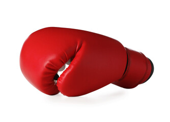 New red boxing glove isolated on white