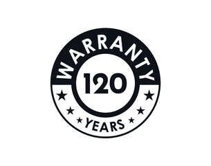 120 years warranty logo isolated on white background