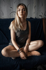 person sitting on a sofa