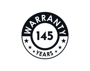 145 years warranty logo isolated on white background