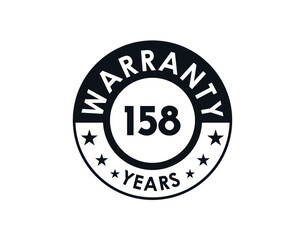 158 years warranty logo isolated on white background