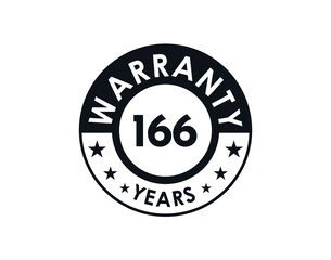166 years warranty logo isolated on white background