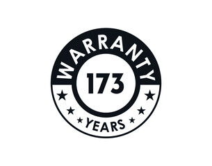 173 years warranty logo isolated on white background