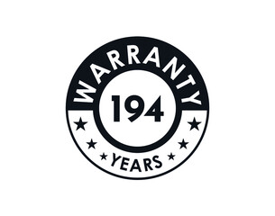 194 years warranty logo isolated on white background