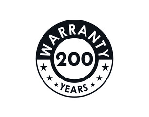 200 years warranty logo isolated on white background