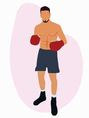 person with boxing gloves, professional boxer standing in a pose