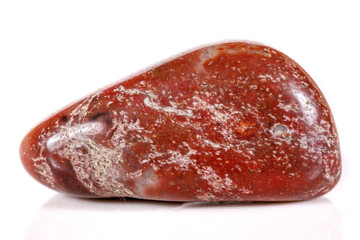 Macro mineral stone jasper on a white background
