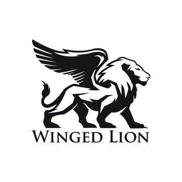 winged lion tattoo logo exclusive design inspiration