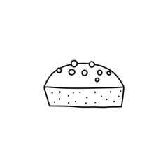 Doodle outline simple cake.
