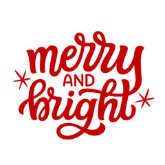 Merry and bright, lettering