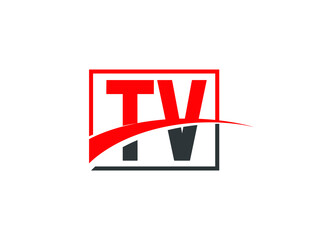 T V, TV Letter Logo Design	