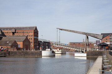 Views of the Severn River at the Gloucester Docks in the UK