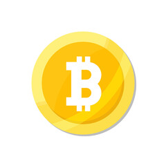 Fototapeta premium vector bitcoin on white background. Bitcoin hype concept vector illustration with blank space for text. EPS 10.