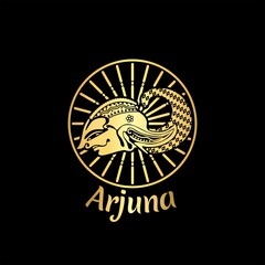  arjuna head logo vector, classic and attractive antique