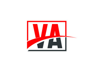 V A, VA Letter Logo Design	