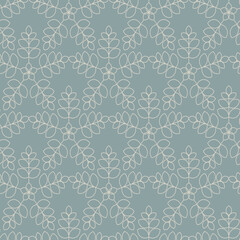 Modern vector seamless illustration. Floral pattern on a gray background. Ornamental pattern for flyers, typography, wallpapers, backgrounds