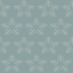 Modern vector seamless illustration. Floral pattern on a gray background. Ornamental pattern for flyers, typography, wallpapers, backgrounds
